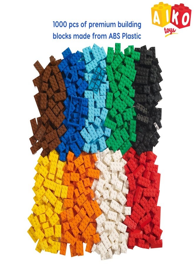 AIKO | 500 Piece Box of Blocks | Building Block Set for Kids 4+ | Multi-Color Construction Toy with Idea Booklet | STEM Learning Gift for Boys & Girls - Image 4
